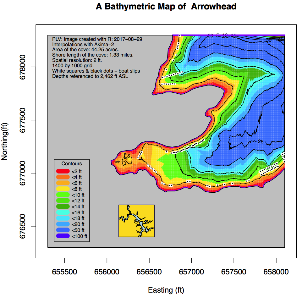 Bathymetric Maps of Coves - Arrowhead 