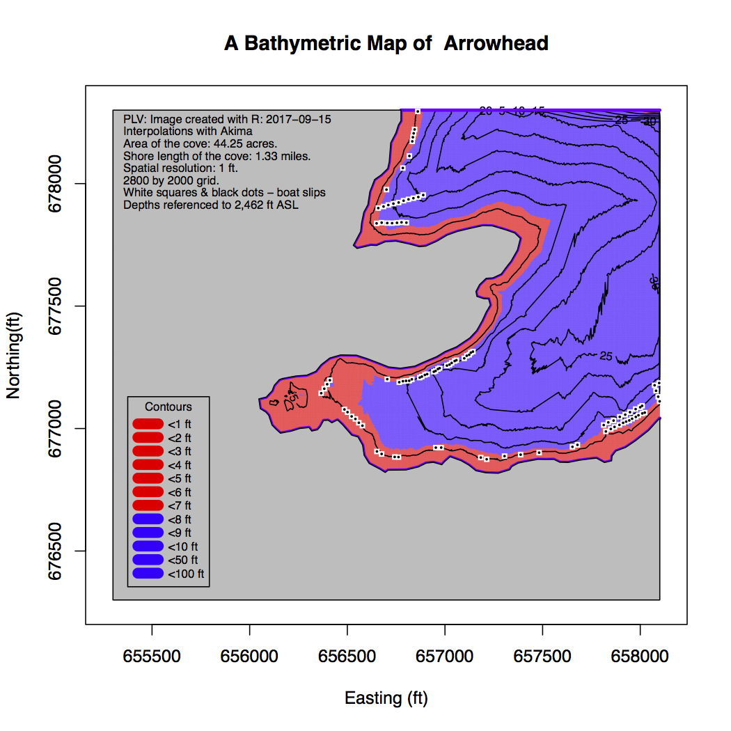 Bathymetric Maps of Coves - Arrowhead 