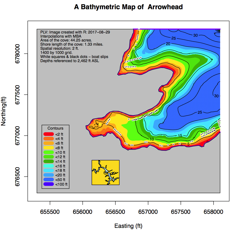 Bathymetric Maps of Coves - Arrowhead 