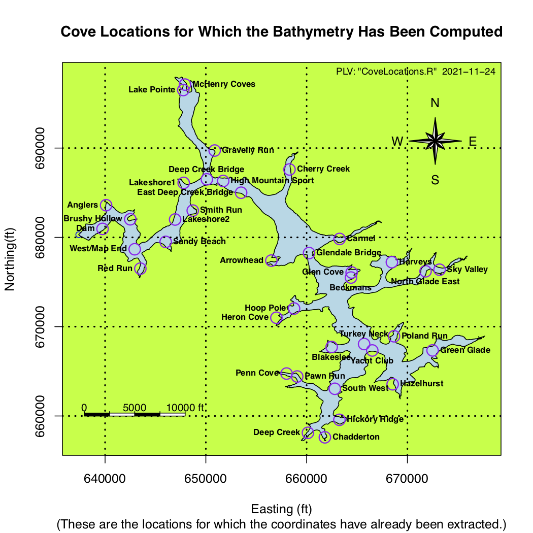 Possible Coves to Study Freezing SAV 