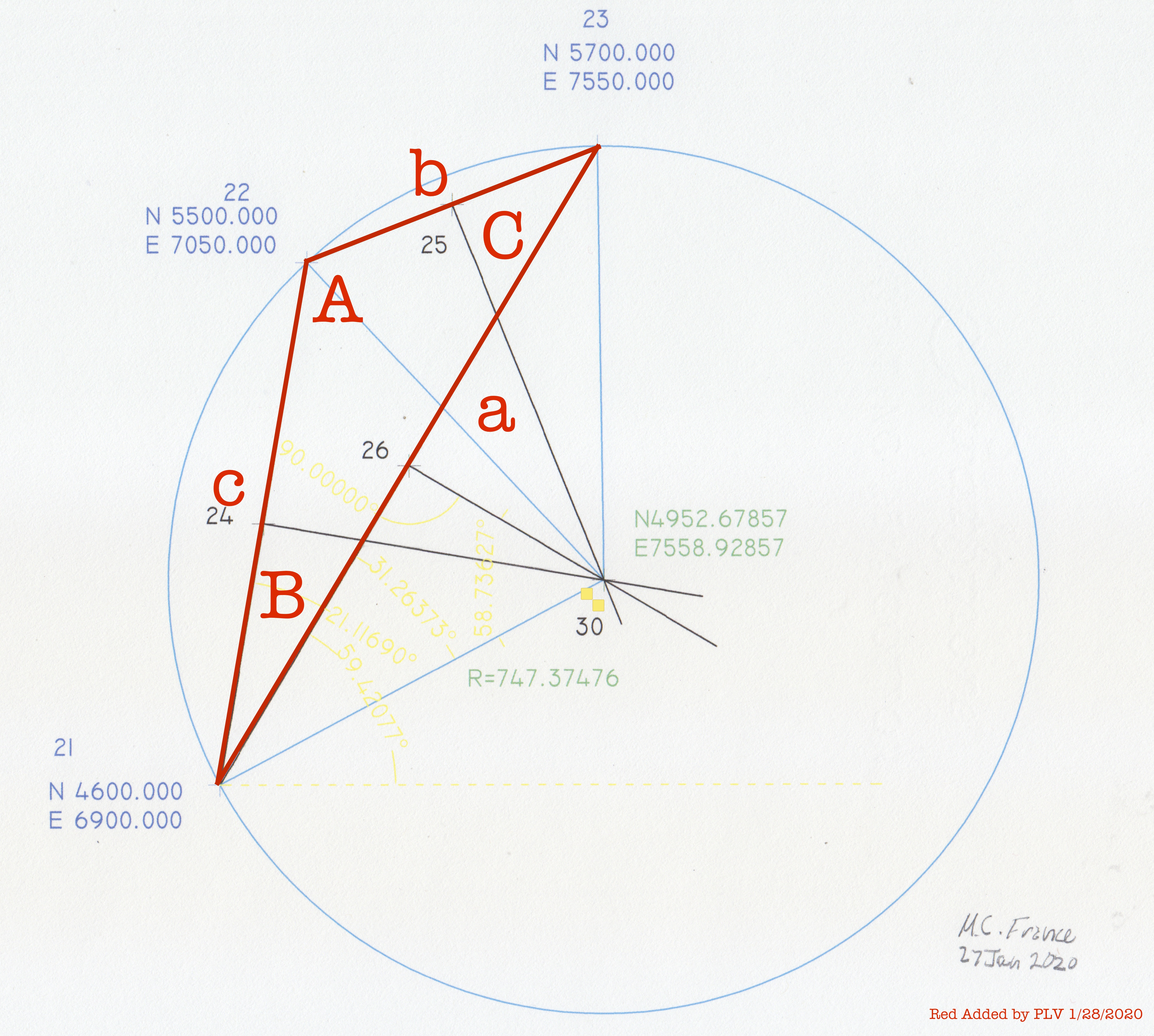 Three Points on a Circle 